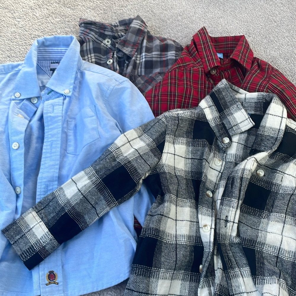 Set of 5 Boys Long-Sleeve Button Down Shirts Size 3T